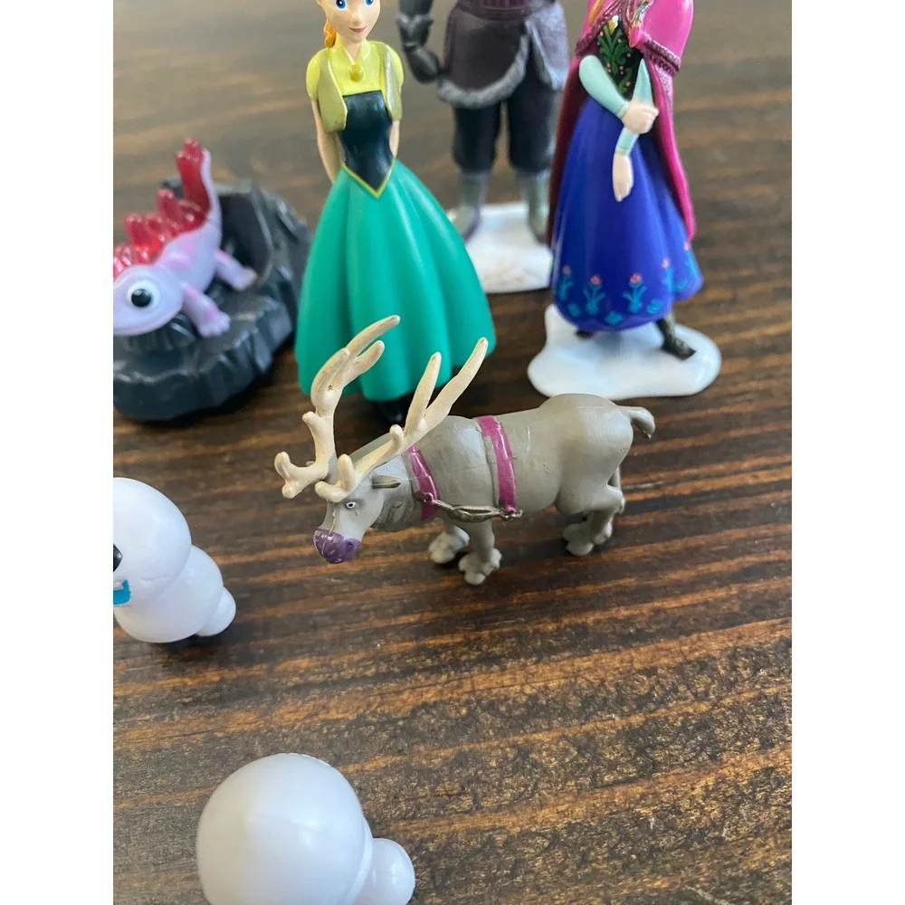 Disney Frozen Figure Lot Elsa Anna Kristoff Olaf Sven Bruni Snowgies 10pc Toy